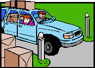 child crying as leave with dad in car