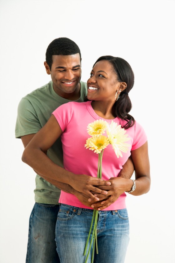 Attractive couple portrait.