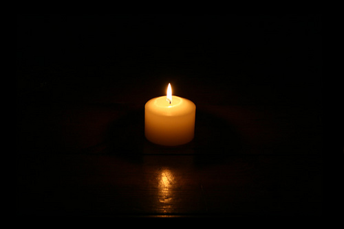 candle in darkness
