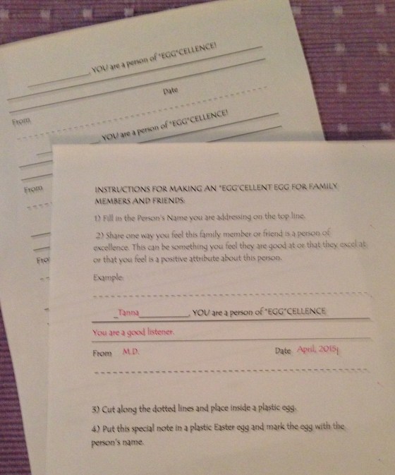 eggcellent basket message instructions