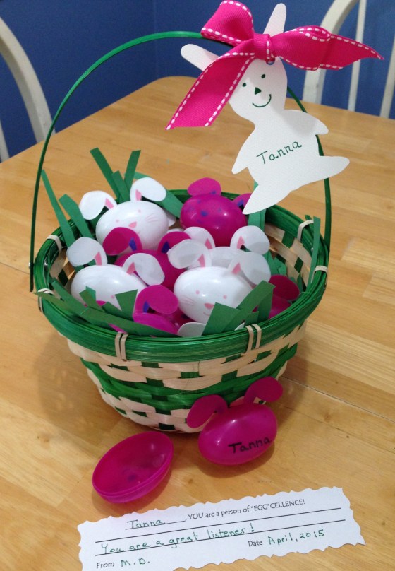 eggcellent the very last with egg in correct poistion green basket bunney last entry