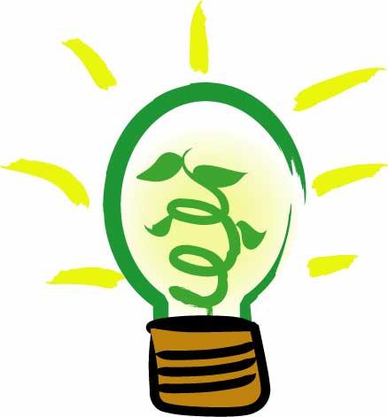 light bulb with green sprout, taken from word clip, may 14, 2015