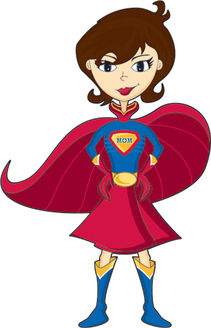 mom in supermom cape